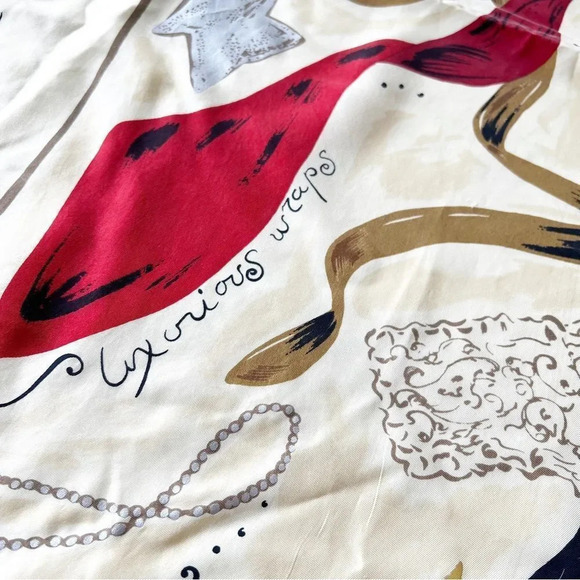 DKNY Rare Silk Scarf Spring Saks Fifth Avenue Rolled Hems Fashion NWT! New York - Picture 6 of 11